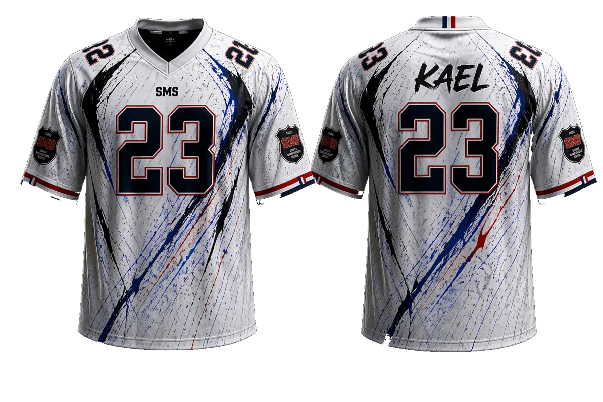 Le maillot 23 KAEL, première collection SMS × UNDERGROUND, face et dos