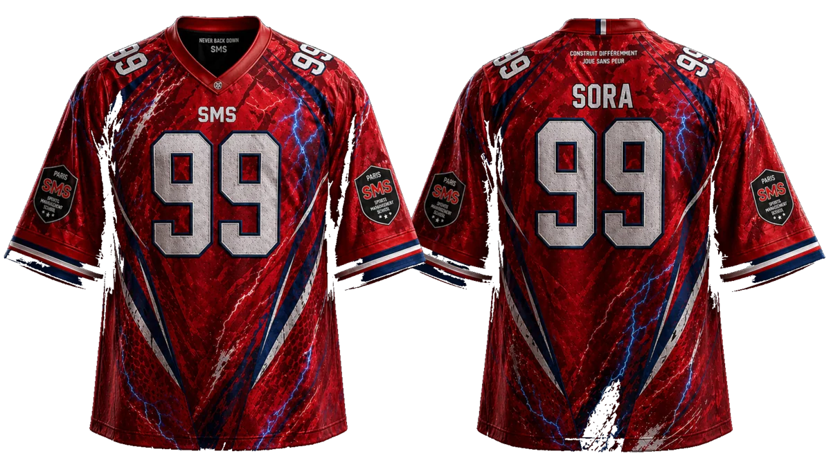 Le maillot 99 SORA, deuxième collection SMS × UNDERGROUND, face et dos